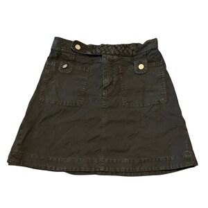 See By Chloe Black Braided Waist Patch Pocket Mini Skirt Italy Size 38 S6SDJ05